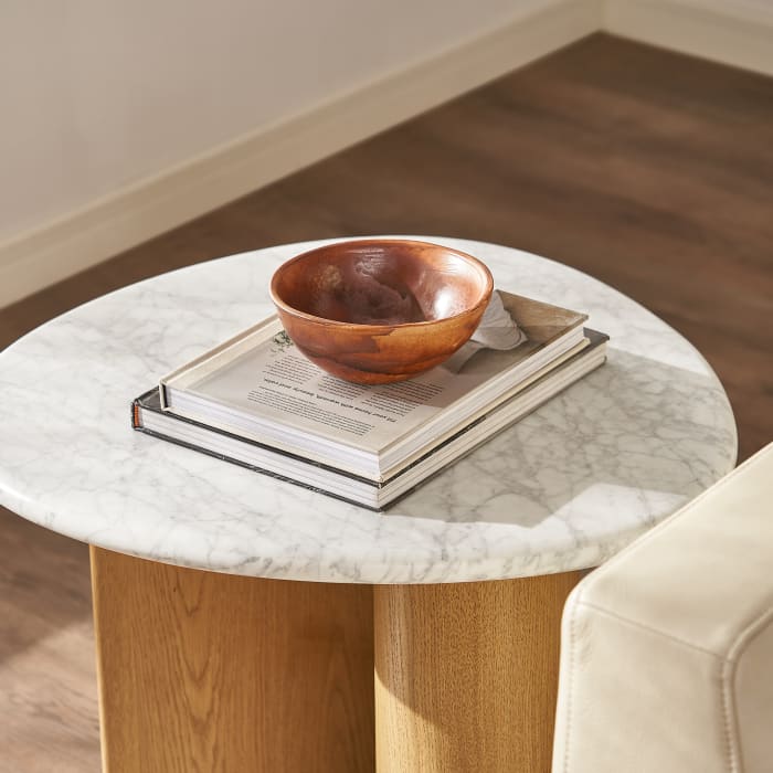 Japandi Marble Side Table - Japandi