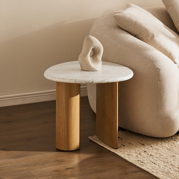 Japandi Marble Side Table - Japandi