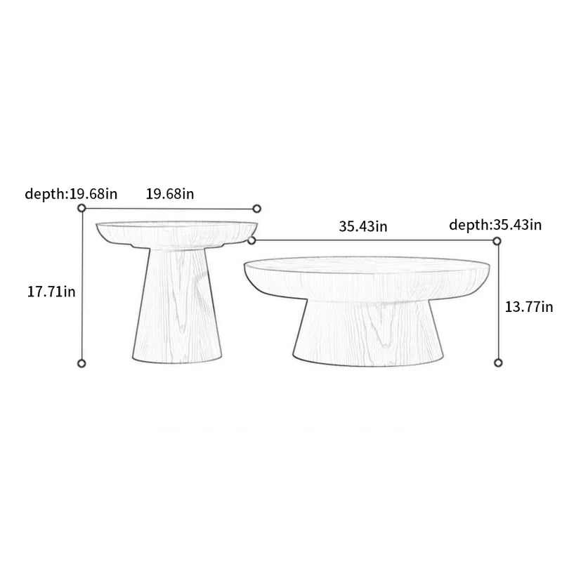 Japandi Double Coffee Table - Japandi
