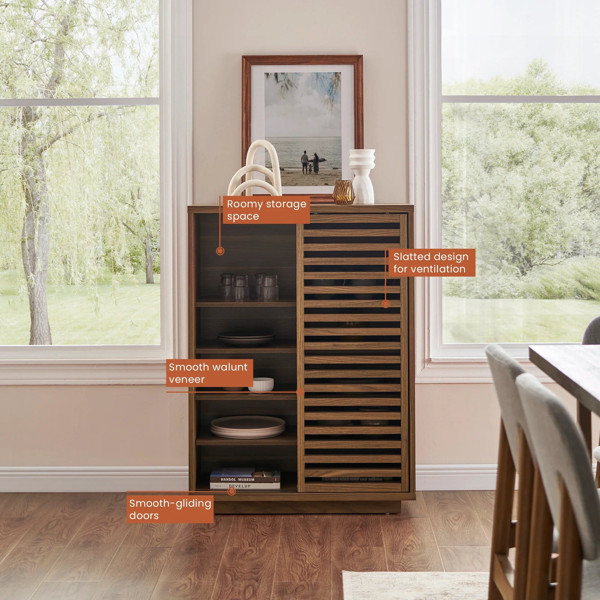 Japandi Walnut Cabinet - Japandi