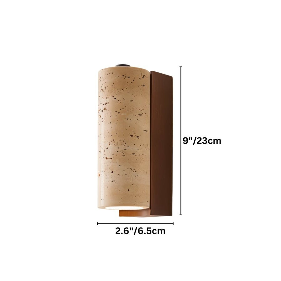 Japandi Travertine Wall Lamp With Arched Cut – Lurma - Japandi