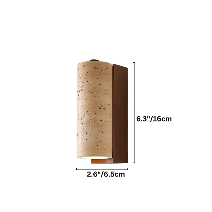 Japandi Travertine Wall Lamp With Arched Cut – Lurma - Japandi