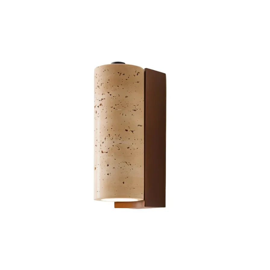 Japandi Travertine Wall Lamp With Arched Cut – Lurma - Japandi