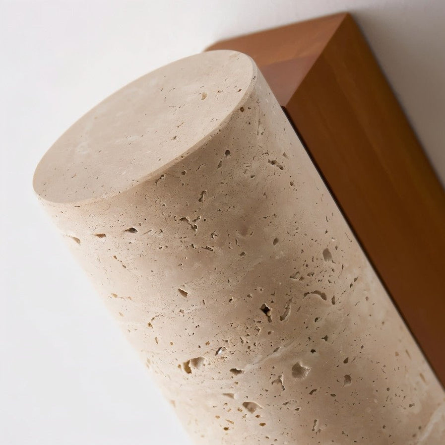 Japandi Travertine Wall Lamp With Arched Cut – Lurma - Japandi