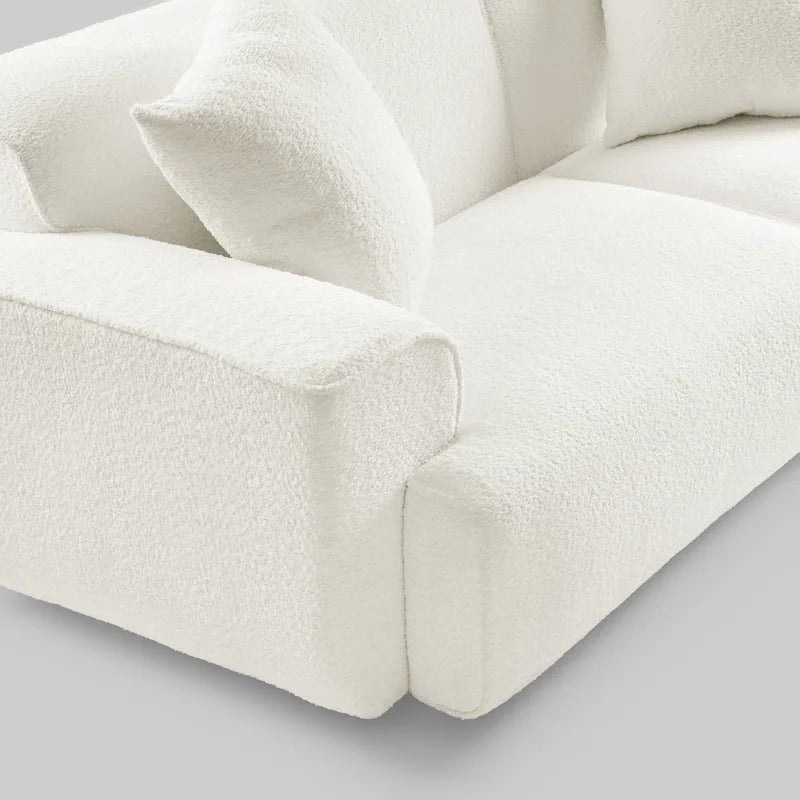Japandi Round Arm Bouclé Sofa - Japandi