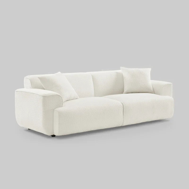 Japandi Round Arm Bouclé Sofa - Japandi