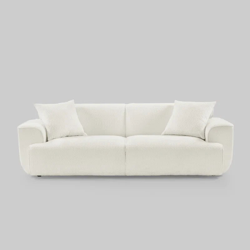 Japandi Round Arm Bouclé Sofa - Japandi