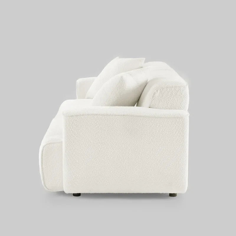 Japandi Round Arm Bouclé Sofa - Japandi