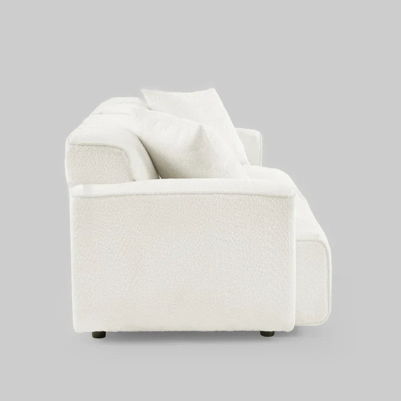Japandi Round Arm Bouclé Sofa - Japandi