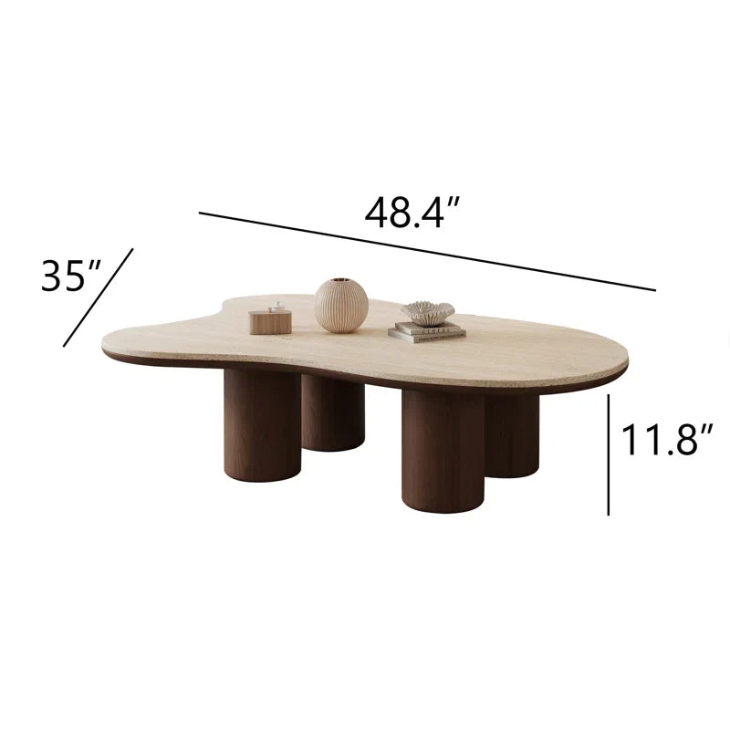 Japandi Stone Tabletop Coffee Table - Masiyah - Japandi