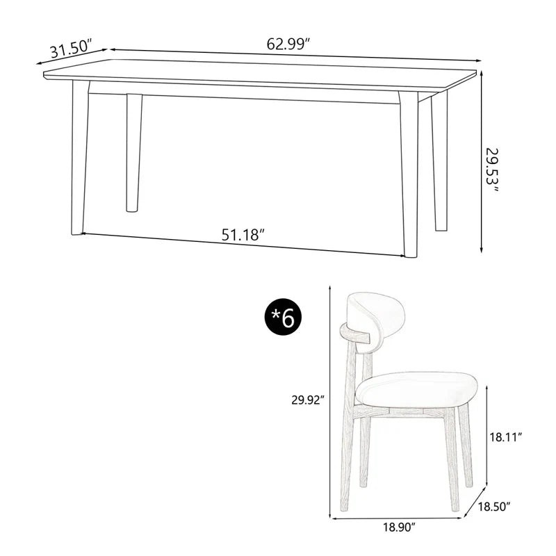 Dark Walnut & Black Leather Japandi Dining Set – Mckylee - Japandi