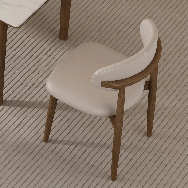 Dark Walnut & Black Leather Japandi Dining Set – Mckylee - Japandi