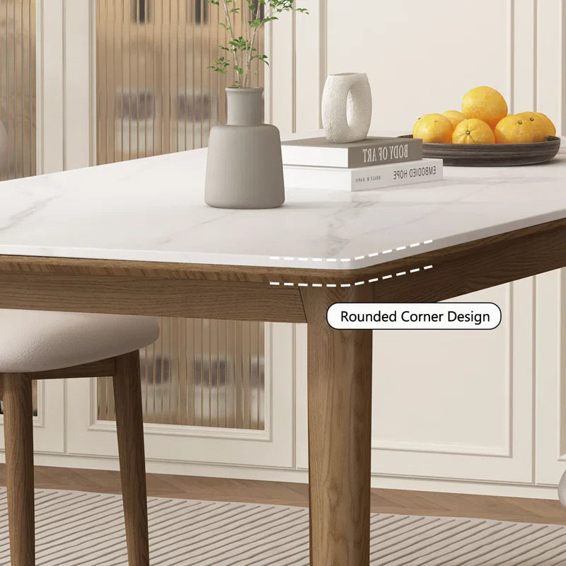 Dark Walnut & Black Leather Japandi Dining Set – Mckylee - Japandi