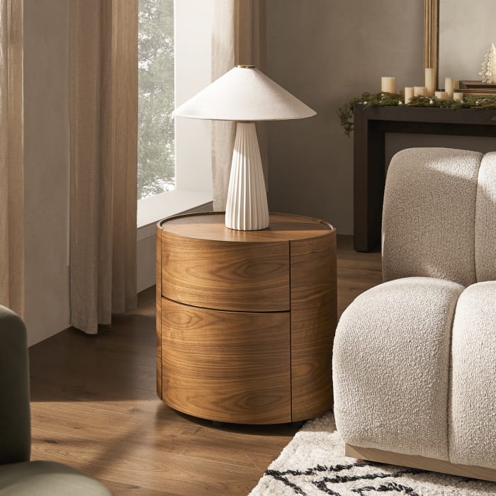 Japandi Side Table with Drawers - Japandi