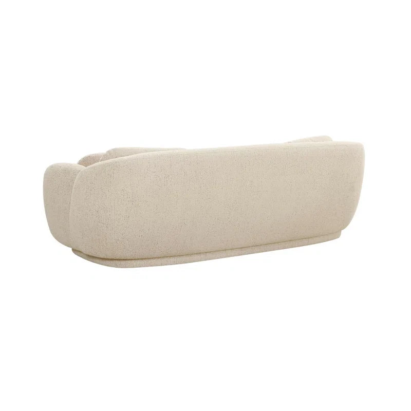 Cream Bouclé Japandi Sofa with Soft Cushions - Japandi