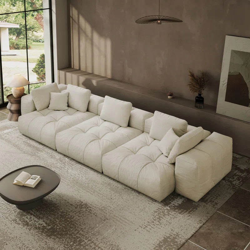 Oversized Modular Japandi Sectional Sofa with Washable Covers - Japandi