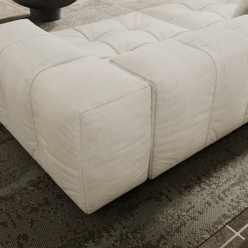 Oversized Modular Japandi Sectional Sofa with Washable Covers - Japandi