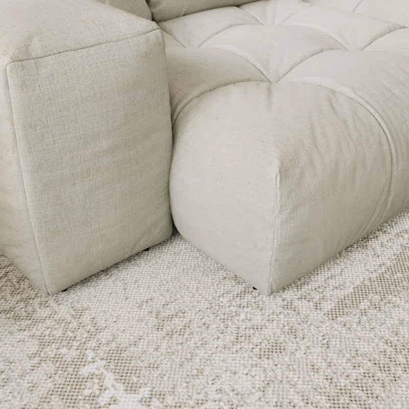 Oversized Modular Japandi Sectional Sofa with Washable Covers - Japandi