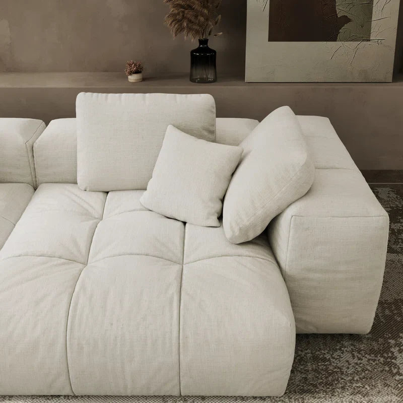 Oversized Modular Japandi Sectional Sofa with Washable Covers - Japandi