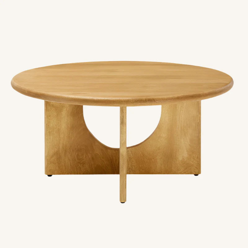 Round Japandi/Mid-Century Coffee Table - Rivian - Japandi