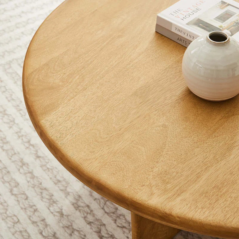 Round Japandi/Mid-Century Coffee Table - Rivian - Japandi