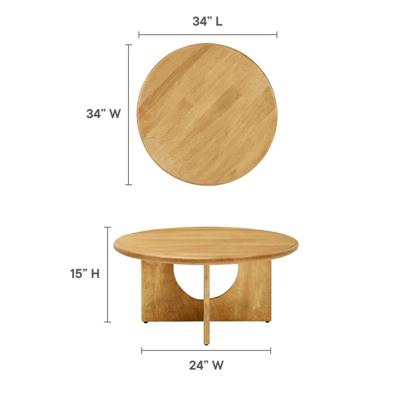 Round Japandi/Mid-Century Coffee Table - Rivian - Japandi
