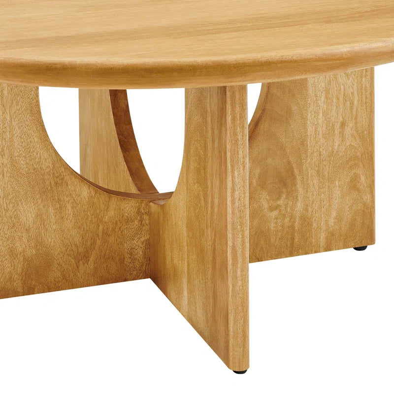 Round Japandi/Mid-Century Coffee Table - Rivian - Japandi
