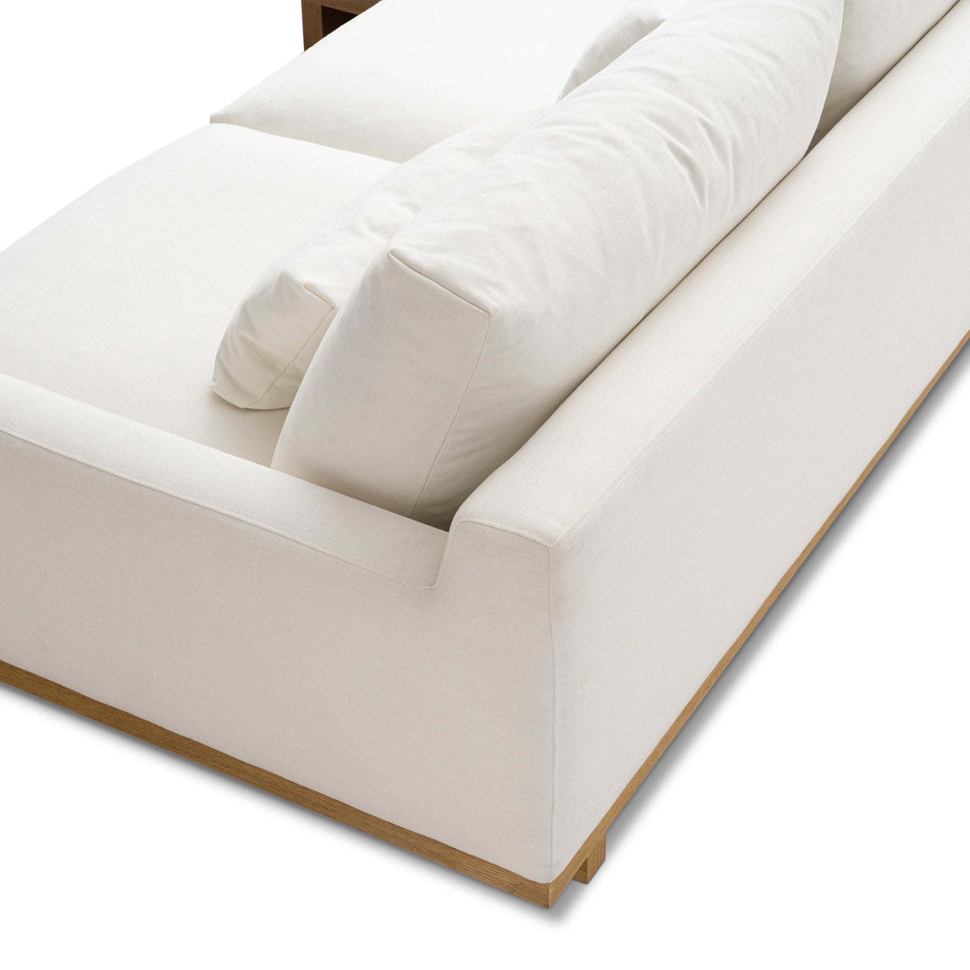 Japandi Fabric & Wood Chaise Sectional Sofa - Japandi