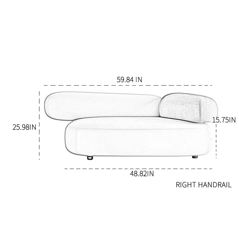 Gray Linen Square Arm Japandi Sofa - Japandi