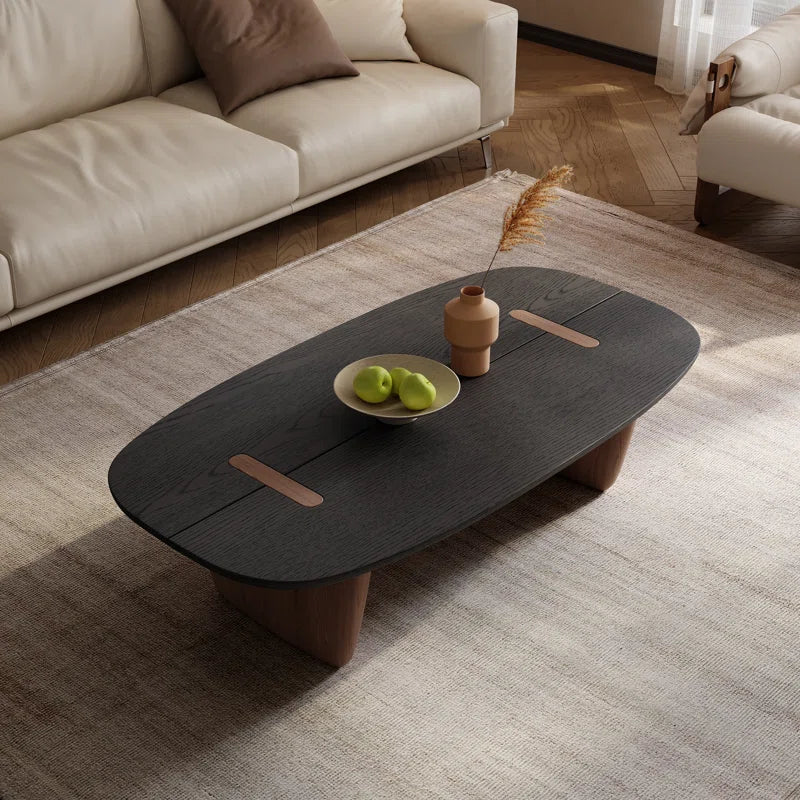 Oval Wood Coffee Table - Fedro - Japandi