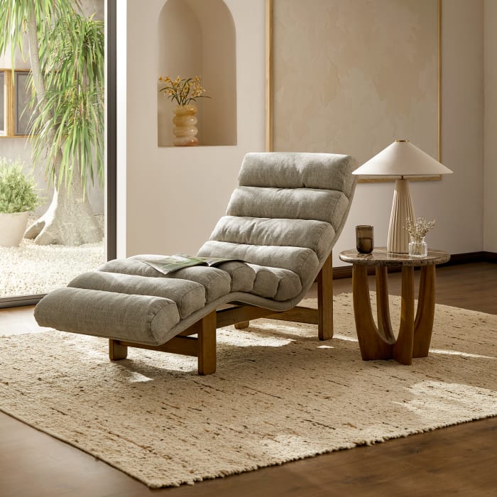 Japandi Wood & Marble Side Table - Japandi