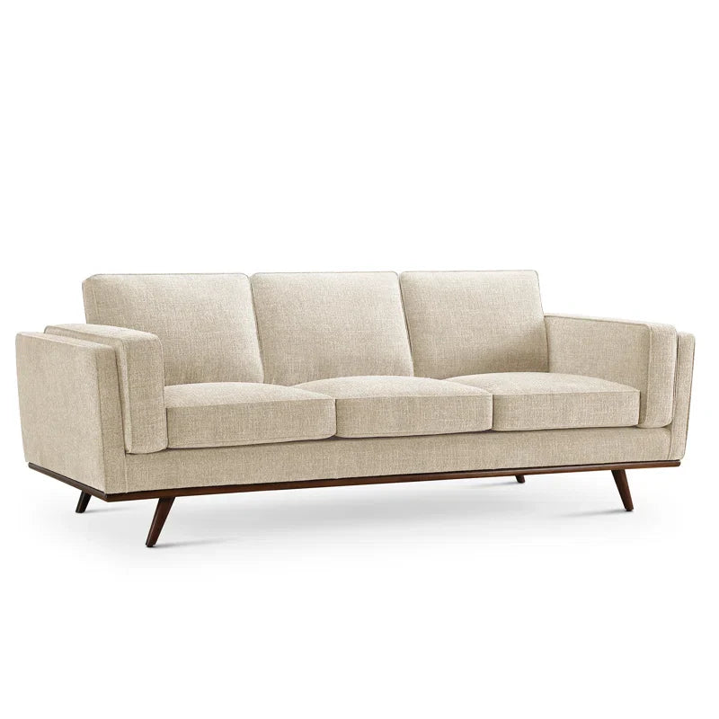 3-Piece Japandi Fabric Sofa Set with Wooden Legs - Japandi