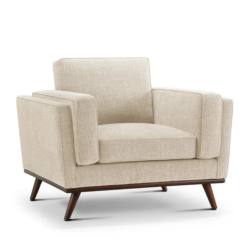 3-Piece Japandi Fabric Sofa Set with Wooden Legs - Japandi