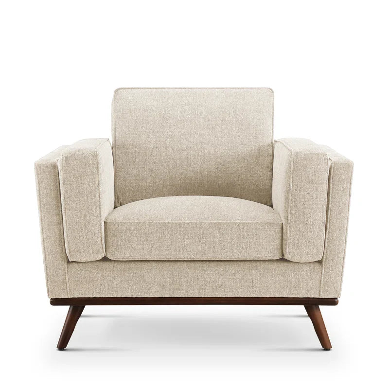 3-Piece Japandi Fabric Sofa Set with Wooden Legs - Japandi