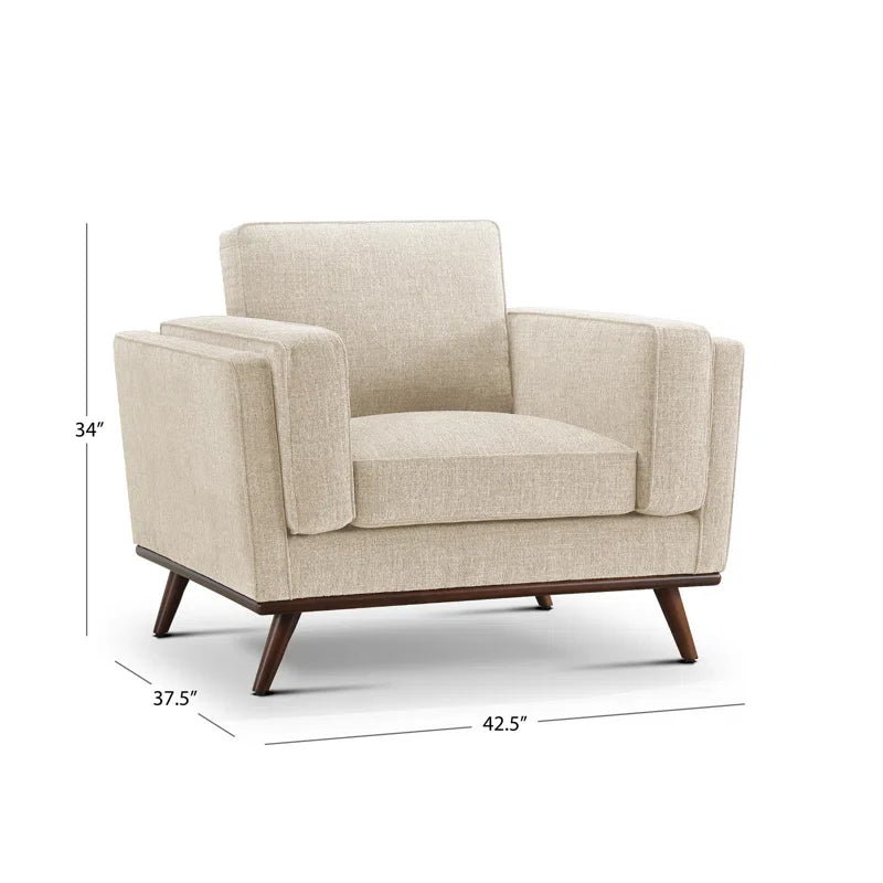 3-Piece Japandi Fabric Sofa Set with Wooden Legs - Japandi