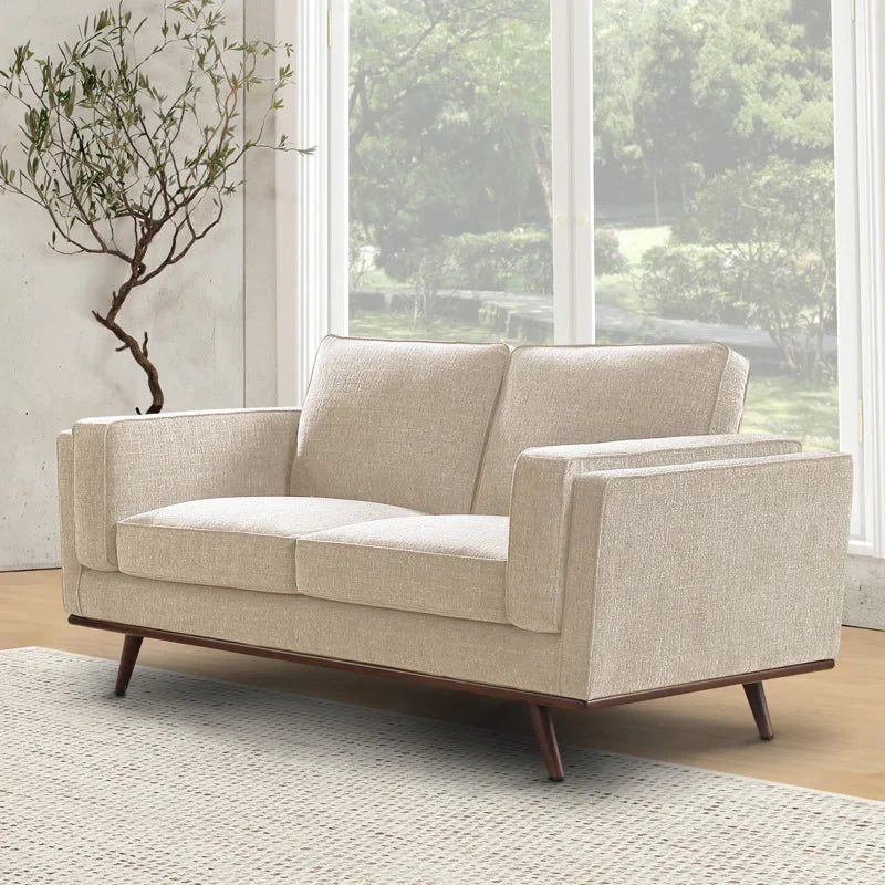 3-Piece Japandi Fabric Sofa Set with Wooden Legs - Japandi