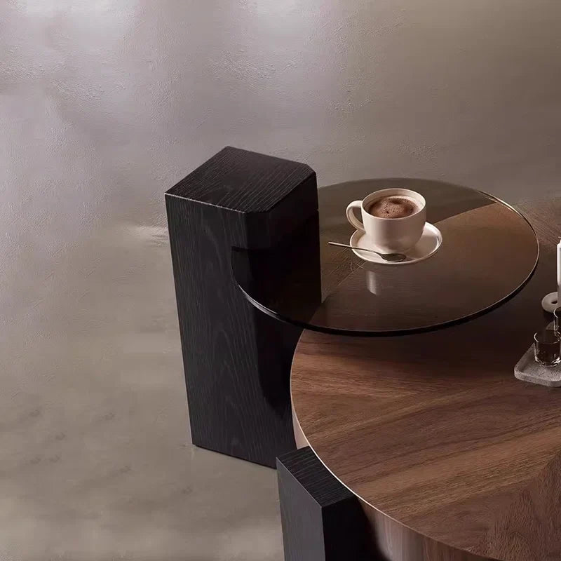 Japandi Modern Round Wood Coffee Table - Japandi