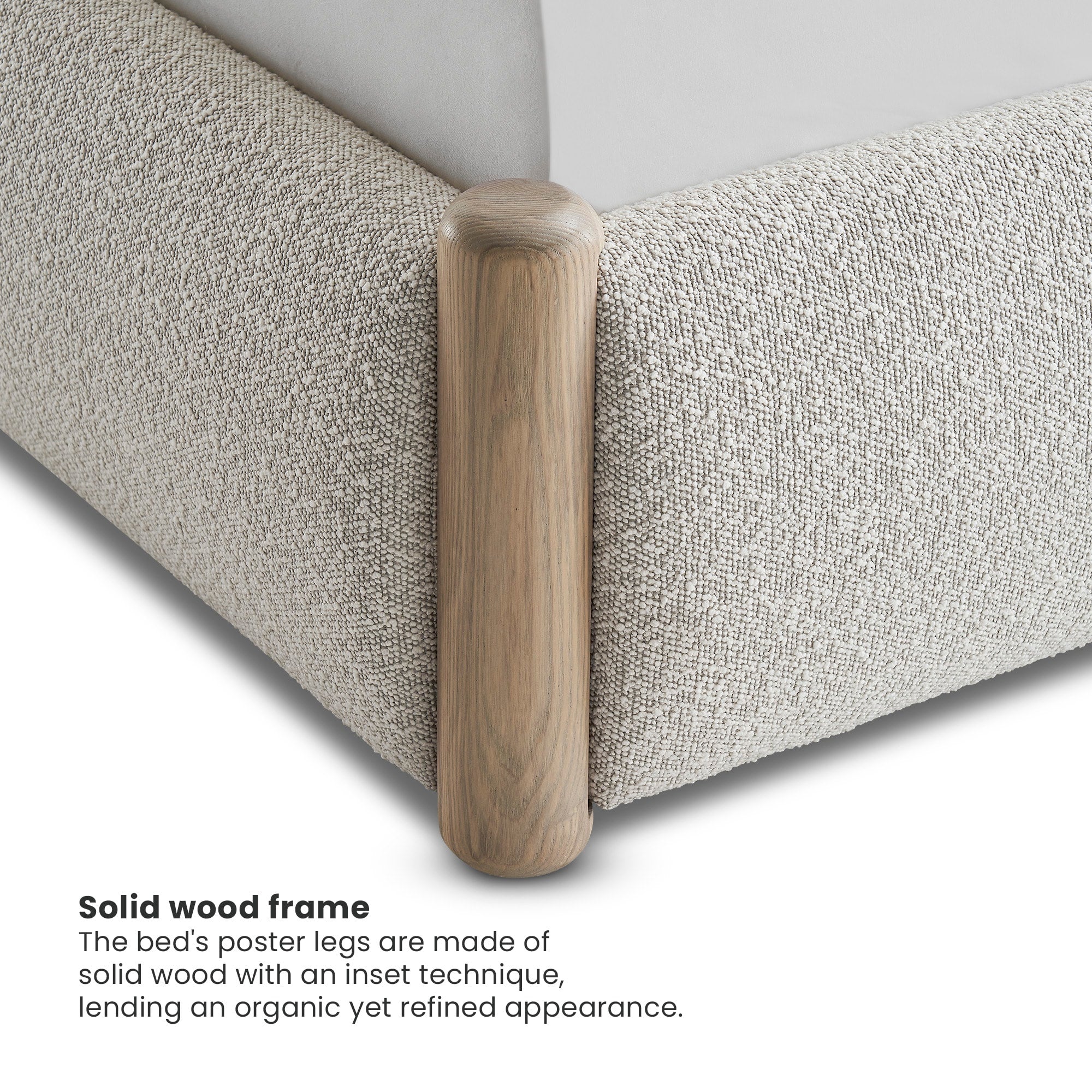Japandi Bed with Curved Headboard - Japandi