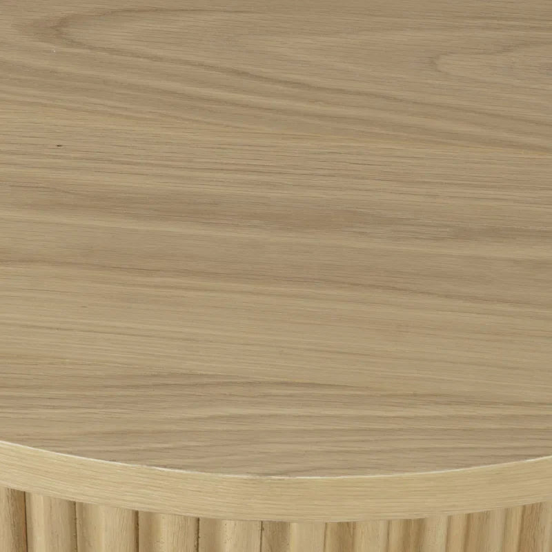 Japandi Fluted Pedestal Coffee Table - Auden - Japandi