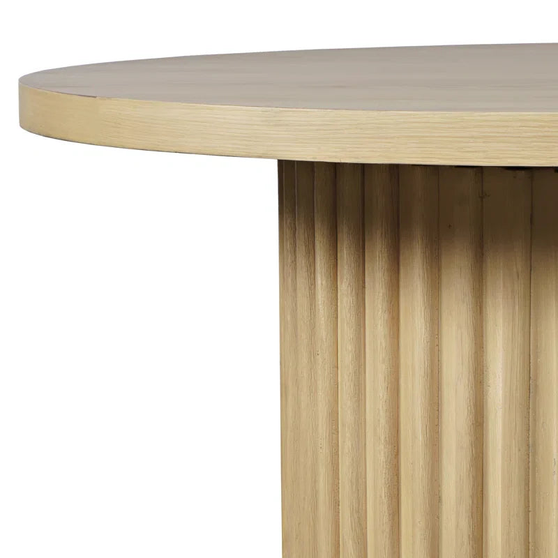 Japandi Fluted Pedestal Coffee Table - Auden - Japandi
