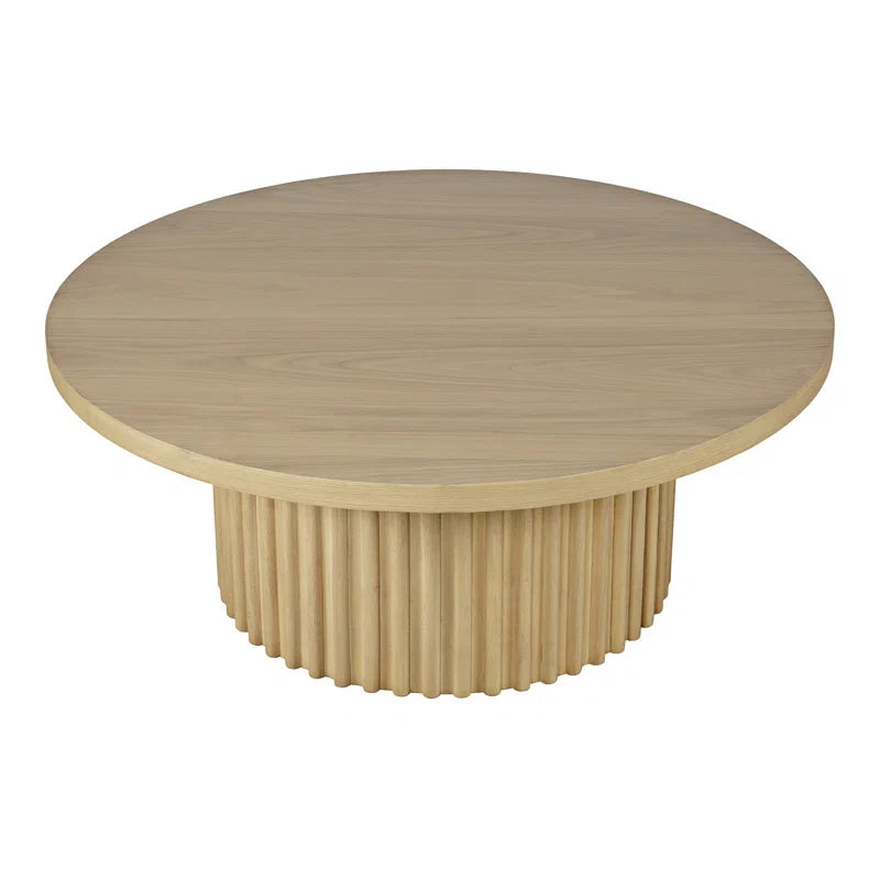 Japandi Fluted Pedestal Coffee Table - Auden - Japandi