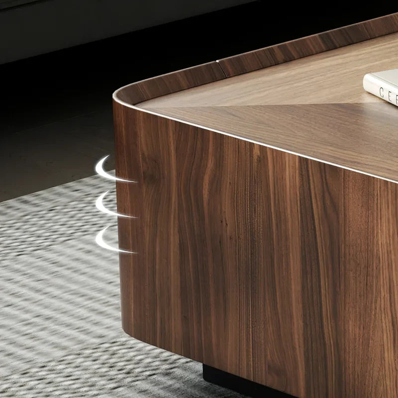 Japandi Square Walnut Coffee Table - Rubinder - Japandi