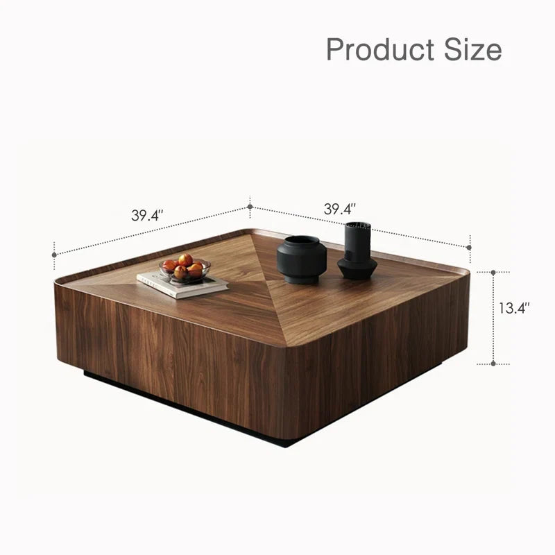 Japandi Square Walnut Coffee Table - Rubinder - Japandi