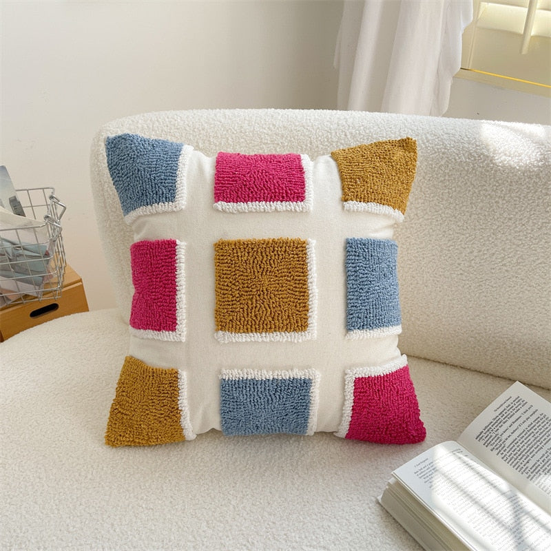 Square Stripe Embroidered Japandi Pillowcase | Japandi.co - Japandi