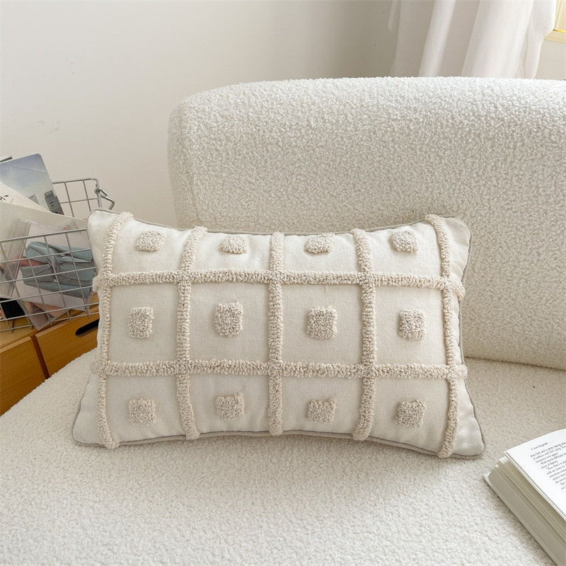 Square Stripe Embroidered Japandi Pillowcase | Japandi.co - Japandi