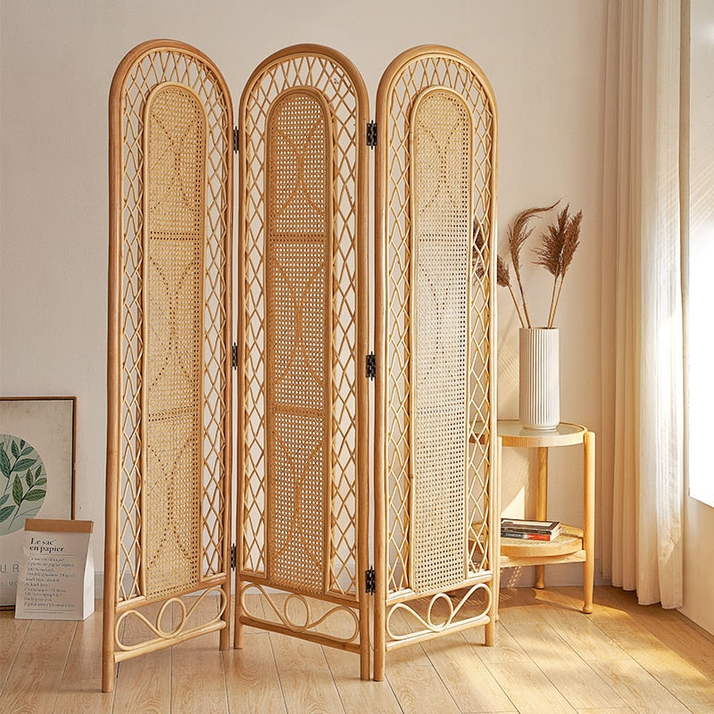 Japandi Rattan Bedroom Screen Divider | Japandi.co - Japandi
