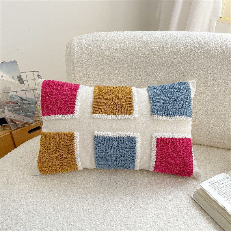 Square Stripe Embroidered Japandi Pillowcase | Japandi.co - Japandi