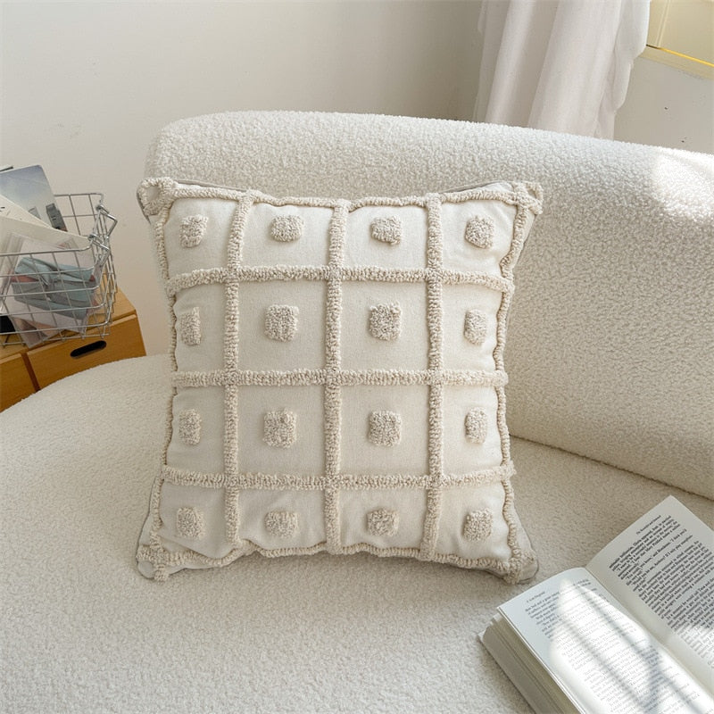 Square Stripe Embroidered Japandi Pillowcase | Japandi.co - Japandi