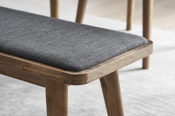 Japandi Wood & Fabric Bench - Japandi