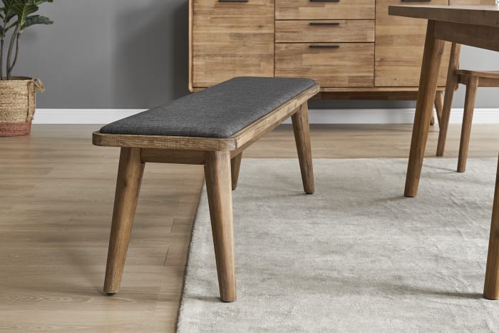 Japandi Wood & Fabric Bench - Japandi